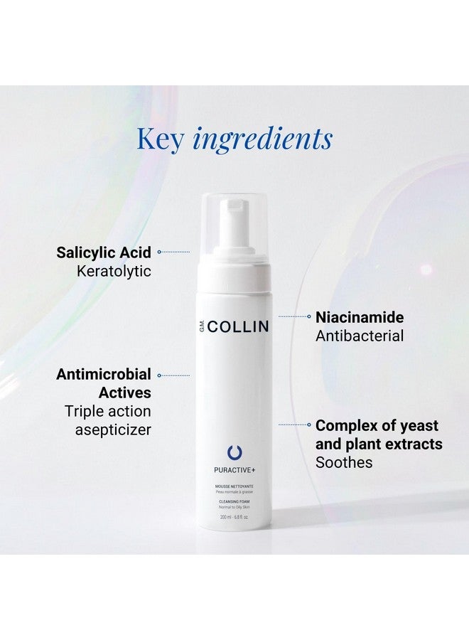 G.M. Collin Puractive+ Cleansing Foam Foaming Face Wash For Oily Or Acne Prone Skin Hydrating Cleanser With Salicylic Acid - Image 3