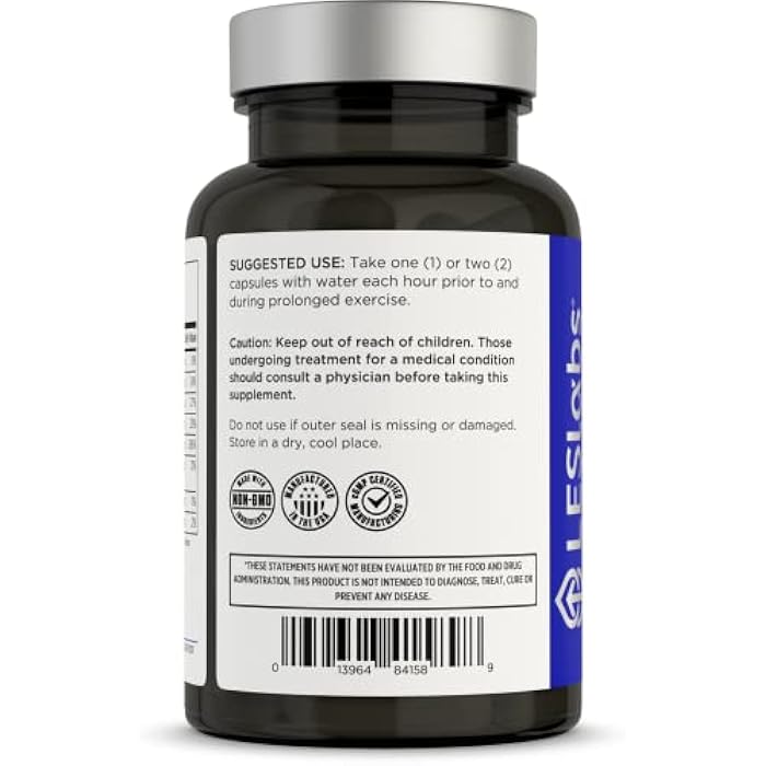 LES Labs Lyte Fuel – Electrolyte Replacement, Endurance, Performance, Muscle Cramping & Keto Support – Magnesium, Zinc, Potassium & Chromium – Non-GMO Supplement – 100 Capsules - Image 3