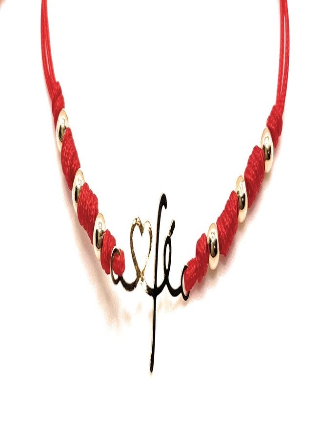 Genérico Faith Bracelet, Red and Black bracelet, religious bracelet, protective bracelet, bracelet for women, Pulsera de Fé. (Red) - Image 1