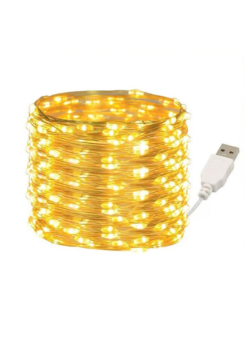 ماركة غير محددة شريط إضاءة LED ديكوري بطول 5 متر إضاءة صفراء دافئة خافتة يعمل عبر USB، مرن وسهل التركيب للمنازل والمرايا والمكاتب وخلفيات التلفزيون  - Image 1