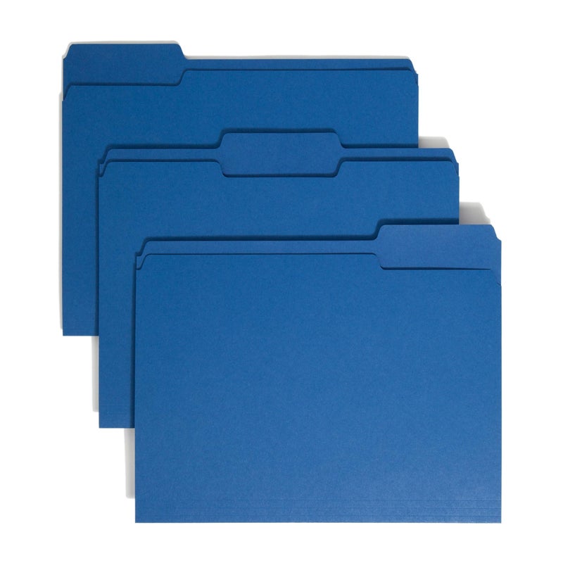 Smead Standard File Folders 100 Count Navy 13Cut Tabs Letter Size 13193