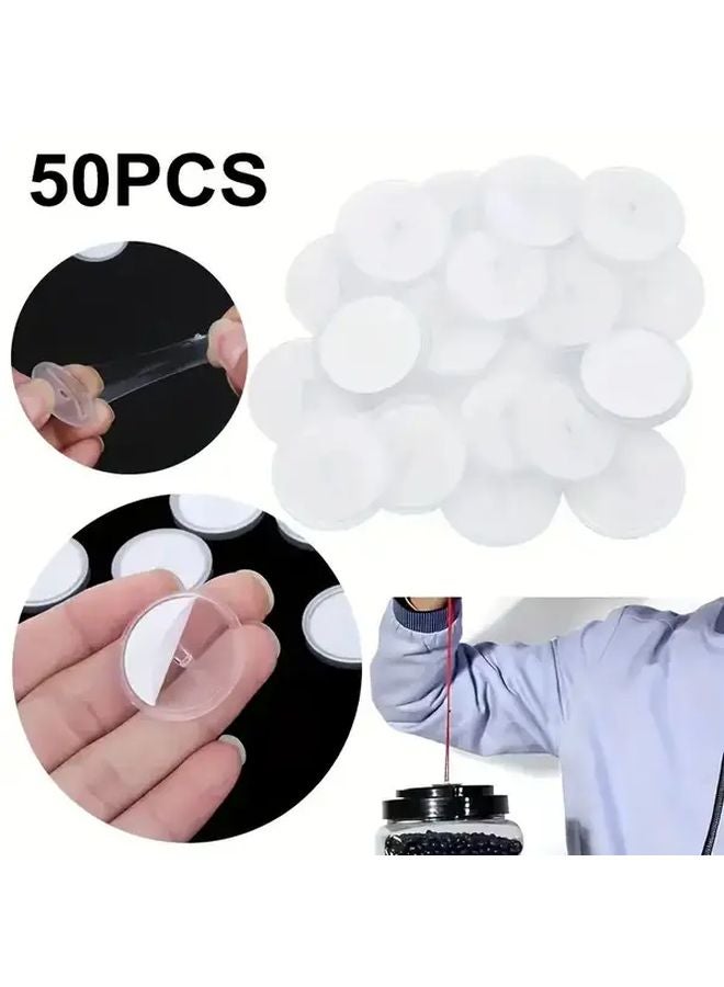 White Heavy Duty Ceiling Hooks 50pcs Double Sided Adhesive No Drill Home Storage - Image 5