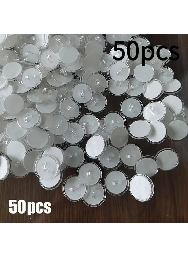 White Heavy Duty Ceiling Hooks 50pcs Double Sided Adhesive No Drill Home Storage - Image 1