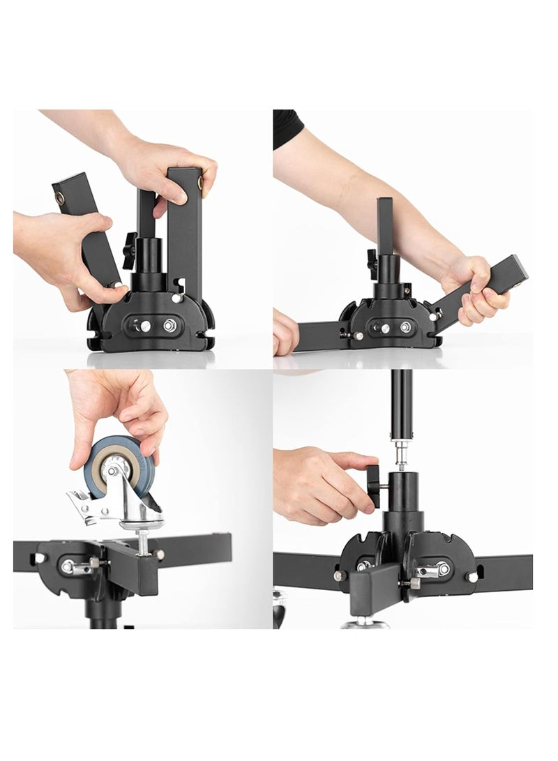 General 61-81cm/21-31.9" Profession Removable Very Sturdy Folding Floor Light Stand and Wheels for Studio Flash LED Light  - Image 4