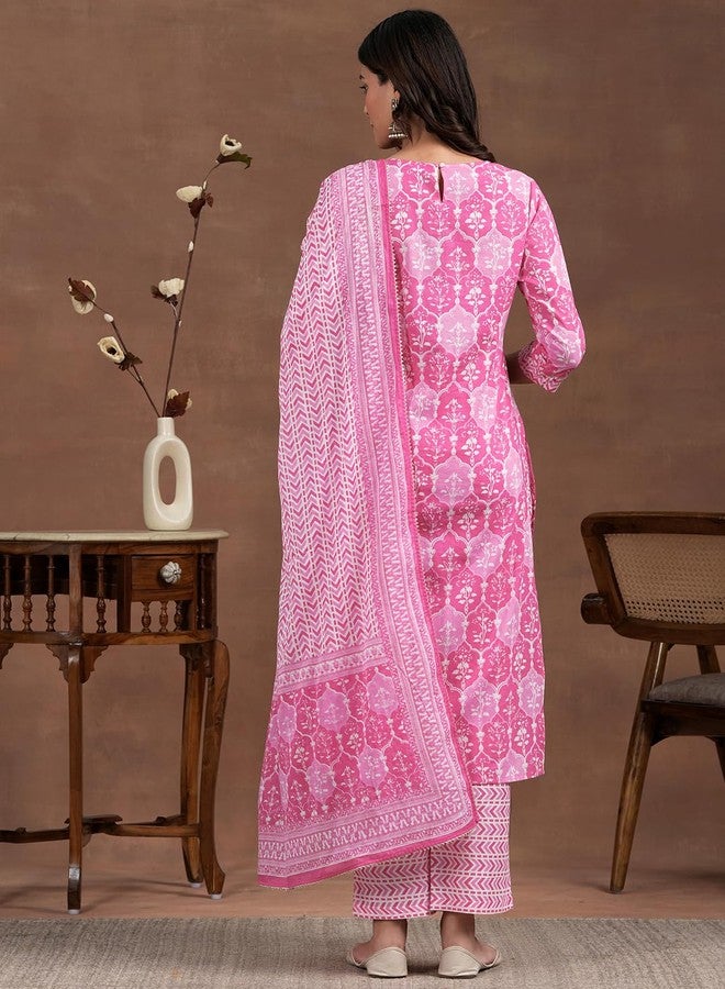 لباس طقم كورتة قطنية نسائية من ليباس (27833HXL_وردي) - Image 3