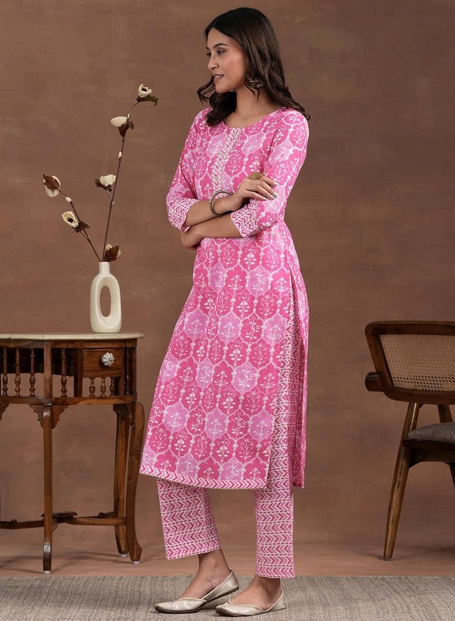 لباس طقم كورتة قطنية نسائية من ليباس (27833HXL_وردي) - Image 2