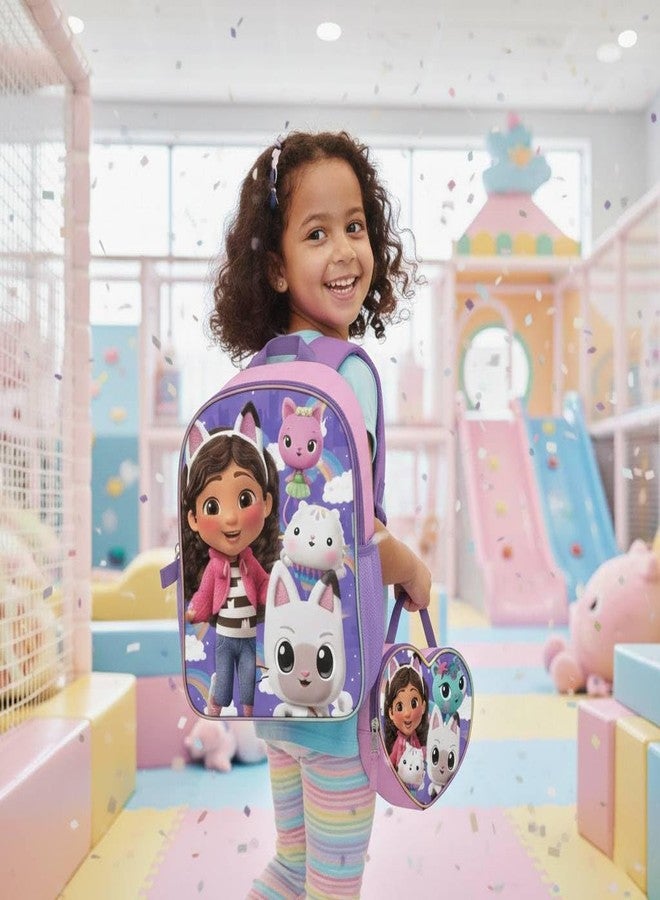 Fast Forward Gabby's Dollhouse 16" Backpacks With Lunch Bag - Licensed Characters Kids Schoolbag - Image 3