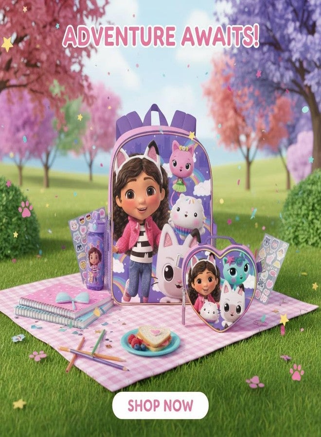 Fast Forward Gabby's Dollhouse 16" Backpacks With Lunch Bag - Licensed Characters Kids Schoolbag - Image 5