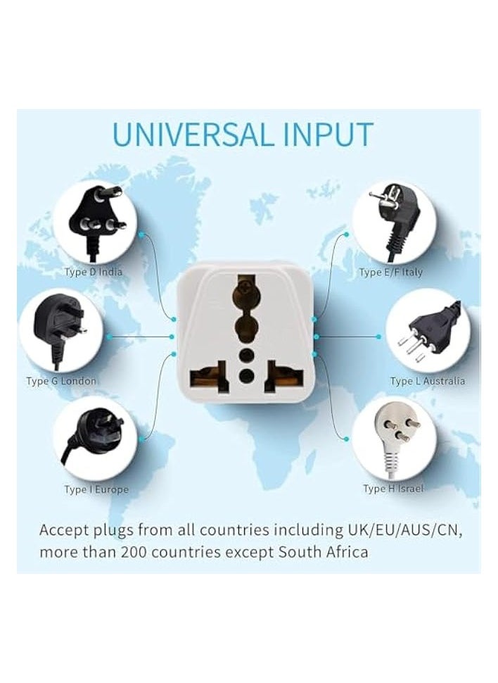 erorex Plug Converter, 3-Pin Travel Adapter Plug, Universal Socket Travel Adaptor Converter for Business Trip Holiday Hotel Airport (White)  - Image 4