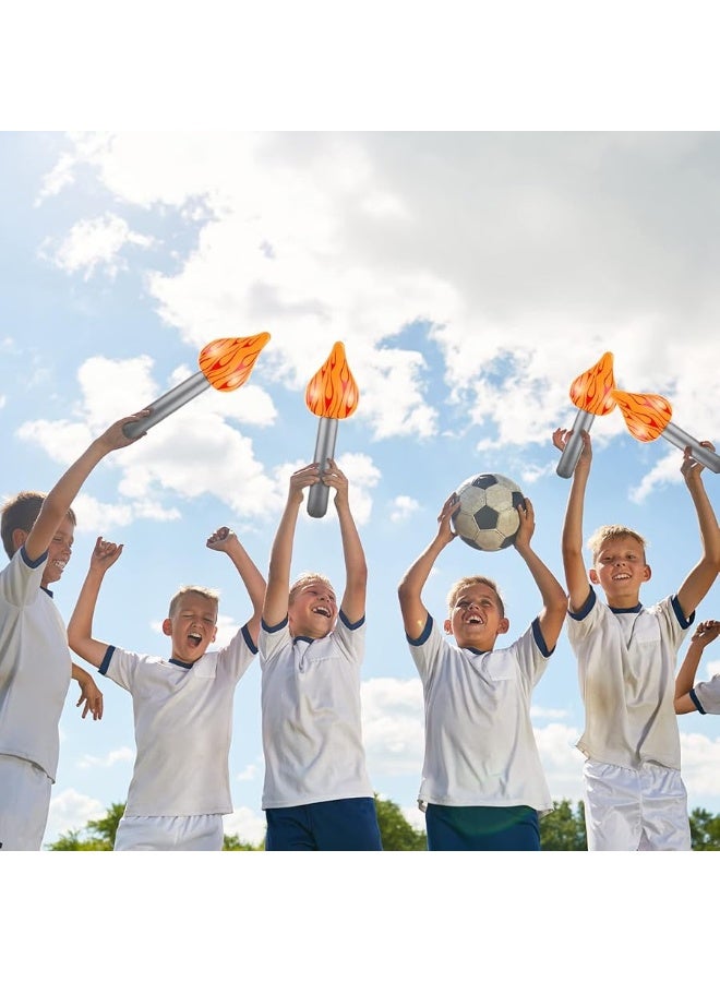Sosation 12 Pcs Inflatable Torch Fun Torch Inflates for Olympic Games Fake Olympic Torch Plastic Olympic Decorations for Medieval Luau Themed Party Sports Competitions Stage Performance Props, 16 Inches - Image 1