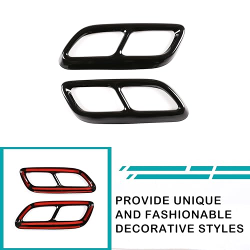 Hudiriy Tailpipe Exhaust Muffler Tail Pipe Cover Trim Decal Exterior Accessories Compatible with Cadillac CT4 CT5 2020-2023 Tail Pipe Trim (Black) - Image 4