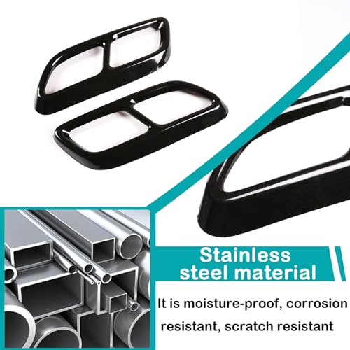 Hudiriy Tailpipe Exhaust Muffler Tail Pipe Cover Trim Decal Exterior Accessories Compatible with Cadillac CT4 CT5 2020-2023 Tail Pipe Trim (Black) - Image 5