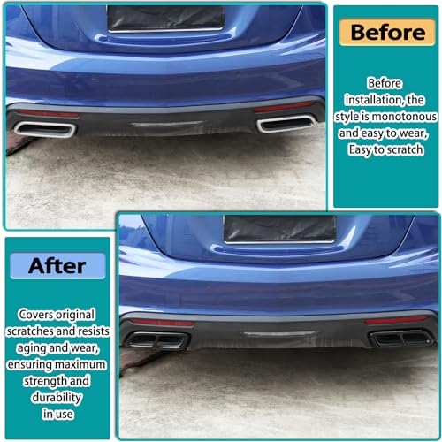 Hudiriy Tailpipe Exhaust Muffler Tail Pipe Cover Trim Decal Exterior Accessories Compatible with Cadillac CT4 CT5 2020-2023 Tail Pipe Trim (Black) - Image 3