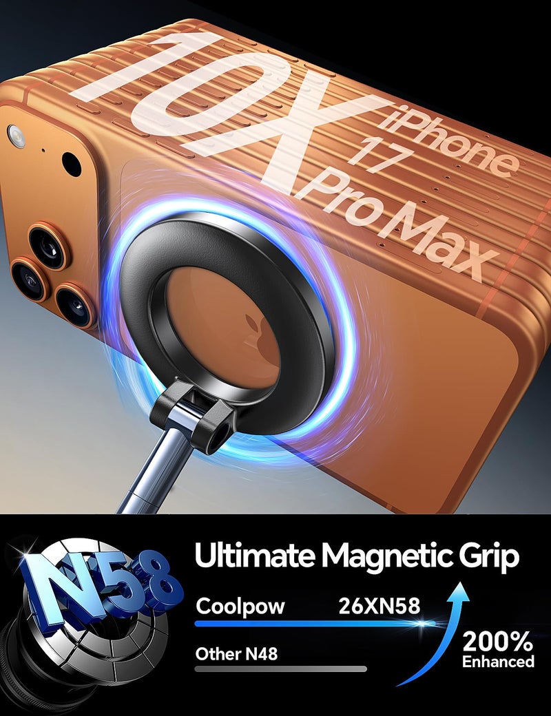 Coolpowã€Newest Vacuum Magnetic Phone Holder for Car Phone Holder Mountã€Movable Vacuum Suctionã€‘ Magsafe Car Mount Cell Phone Holders for Your Car Accessories for Women Men for iPhone 17 16 15 14 Kits - Image 4