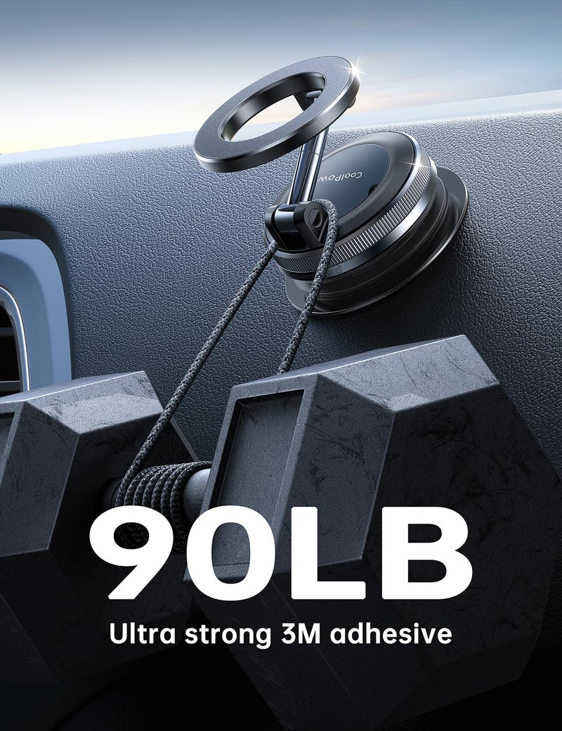 Coolpowã€Newest Vacuum Magnetic Phone Holder for Car Phone Holder Mountã€Movable Vacuum Suctionã€‘ Magsafe Car Mount Cell Phone Holders for Your Car Accessories for Women Men for iPhone 17 16 15 14 Kits - Image 5