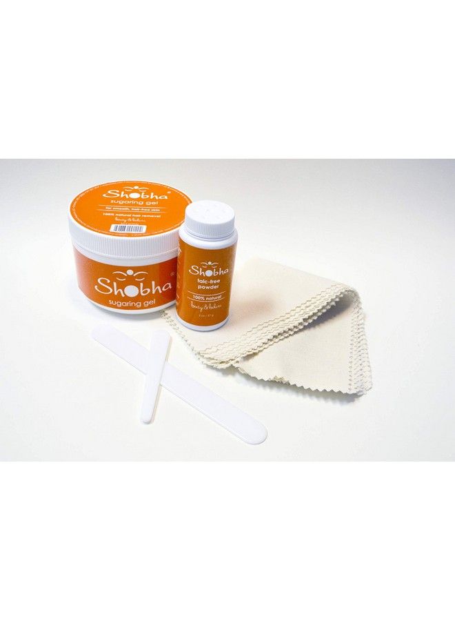 shobha Sugaring Kit Professional Salon Formula Hair Removal Kit Sugaring Wax Muslin Strips Prewaxing Powder & Plastic Reusable Spatulas Gentle Waxing Alternative - Image 2