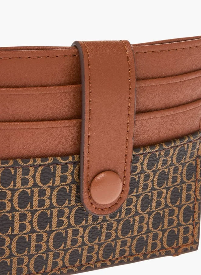 سيليست Womens Monogram Print Wallet With Button Closure