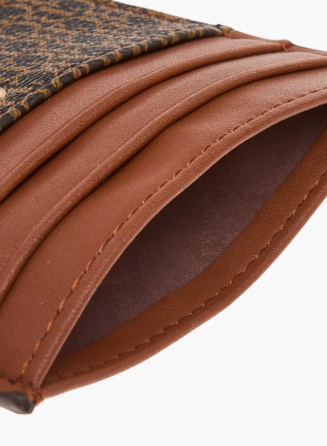 سيليست Womens Monogram Print Wallet With Button Closure
