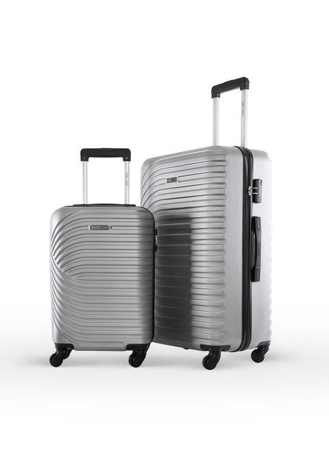 Sparkle ABS Hardside Spinner Luggage Trolley Set Silver