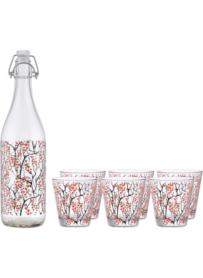 طقم كونيك ليلة 7 ق.(زجاجة بالكليبس +6 كوب) هنامي