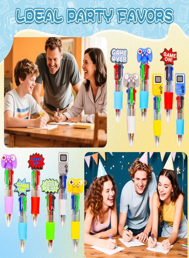 LiYiQ 24 Pcs Video Game Multicolor Pen in One Cartoon Cute Fun 4-in-1 Cute Pens Bulk Kawaii Games Handle Level Up Games Console Shape Cool Ballpoint Pens for Fun Gifts - Image 5