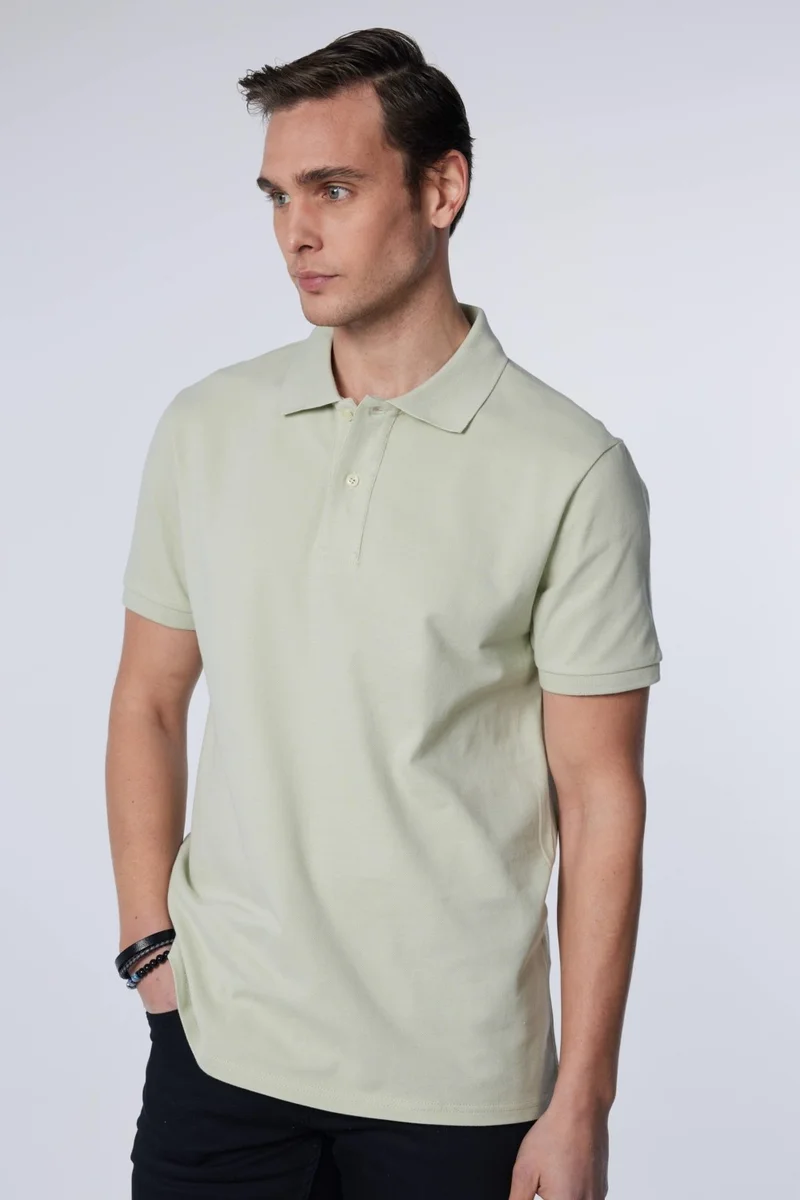 تودورس Men's Slim Fit Narrow Cut Cotton Plain Pique Gray Polo Neck T-Shirt