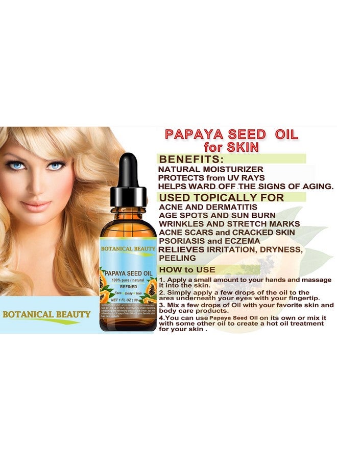 Botanical Beauty Papaya Seed Oil. 100% Pure / Natural / Undiluted /Refined Cold Pressed Carrier Oil. 0.5 Fl.Oz. 15 Ml. For Skin Hair And Lip Care. - Image 5