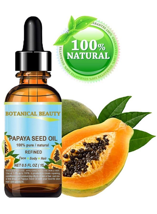 Botanical Beauty Papaya Seed Oil. 100% Pure / Natural / Undiluted /Refined Cold Pressed Carrier Oil. 0.5 Fl.Oz. 15 Ml. For Skin Hair And Lip Care. - Image 2