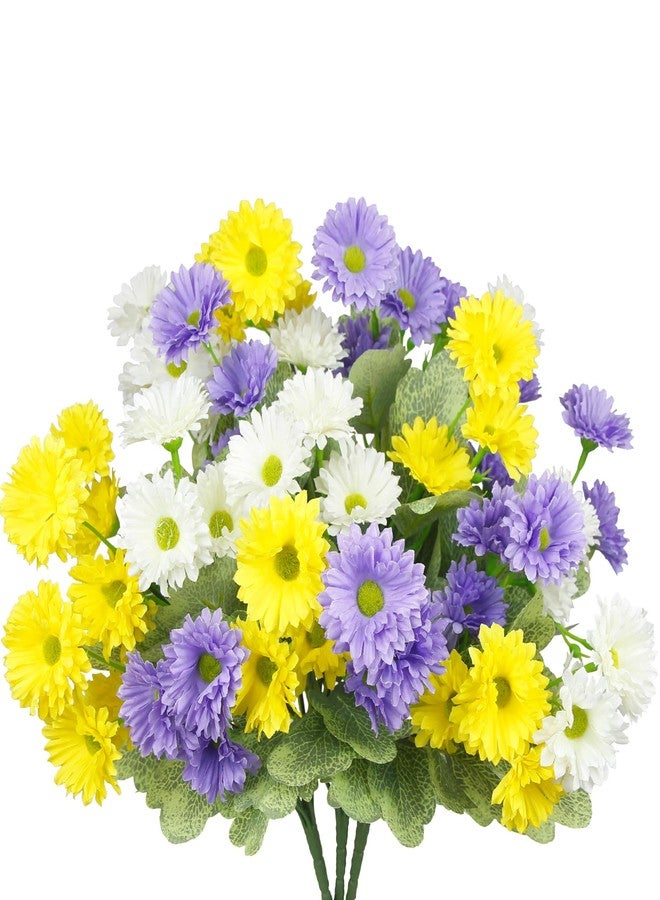 GhuaH 3 Pcs Artificial Flowers for Outdoors Silk Flowers UV Resistant Faux Flowers for Outdoor Planters Realistic Spring Decor Artificial Dahlia Flowers for Front Door Porch Patio Balcony Yard Mix - Image 1