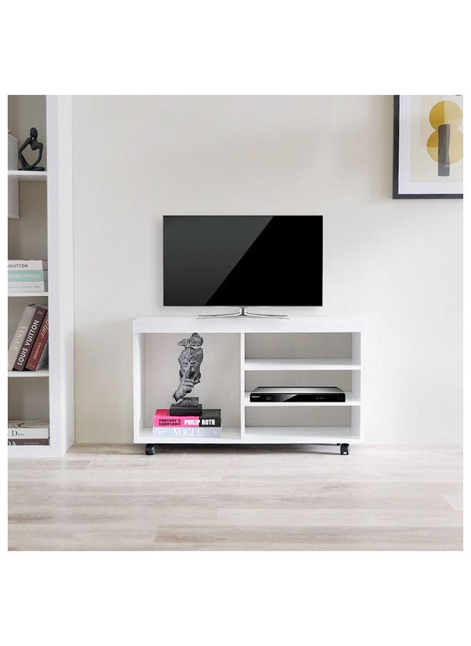 DANUBE HOME Valeria TV Cabinet For Up To 32 Inches TV Entertainment Wall Unit Furniture Wooden TV Stand For Living Room Bedroom TV Rack L90xW30xH54 cm White  - Image 1