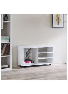 DANUBE HOME Valeria TV Cabinet For Up To 32 Inches TV Entertainment Wall Unit Furniture Wooden TV Stand For Living Room Bedroom TV Rack L90xW30xH54 cm White  - Image 2