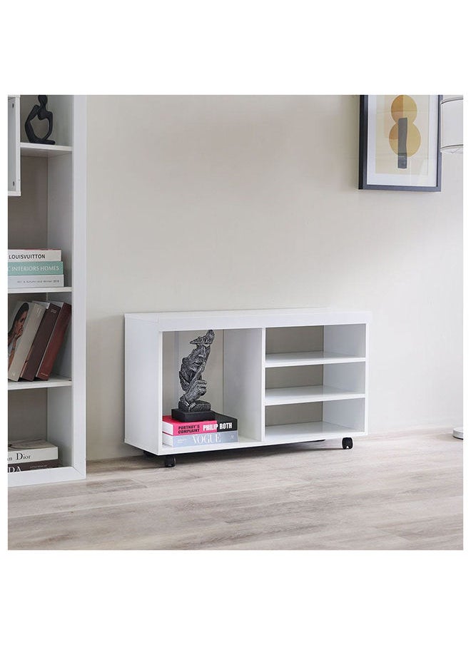 DANUBE HOME Valeria TV Cabinet For Up To 32 Inches TV Entertainment Wall Unit Furniture Wooden TV Stand For Living Room Bedroom TV Rack L90xW30xH54 cm White  - Image 2