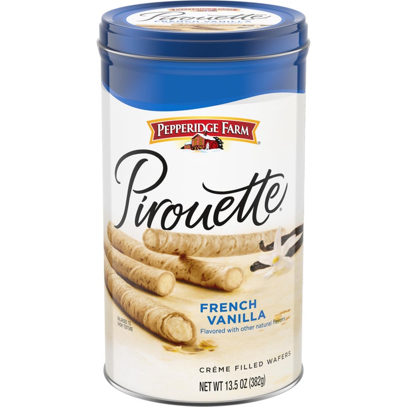 Pepperidge Farm Pirouette Cookies French Vanilla Flavored Crme Filled Wafers 135 Oz Tin - Image 3