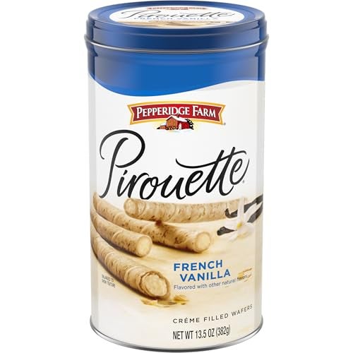 Pepperidge Farm Pirouette Cookies French Vanilla Flavored Crme Filled Wafers 135 Oz Tin - Image 1