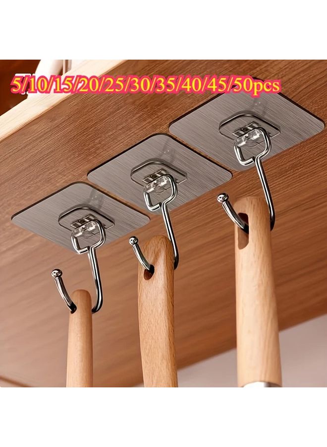 20pcs Ultra Strong Adhesive Wall Hooks Transparent Reusable Waterproof Oilproof - Image 1