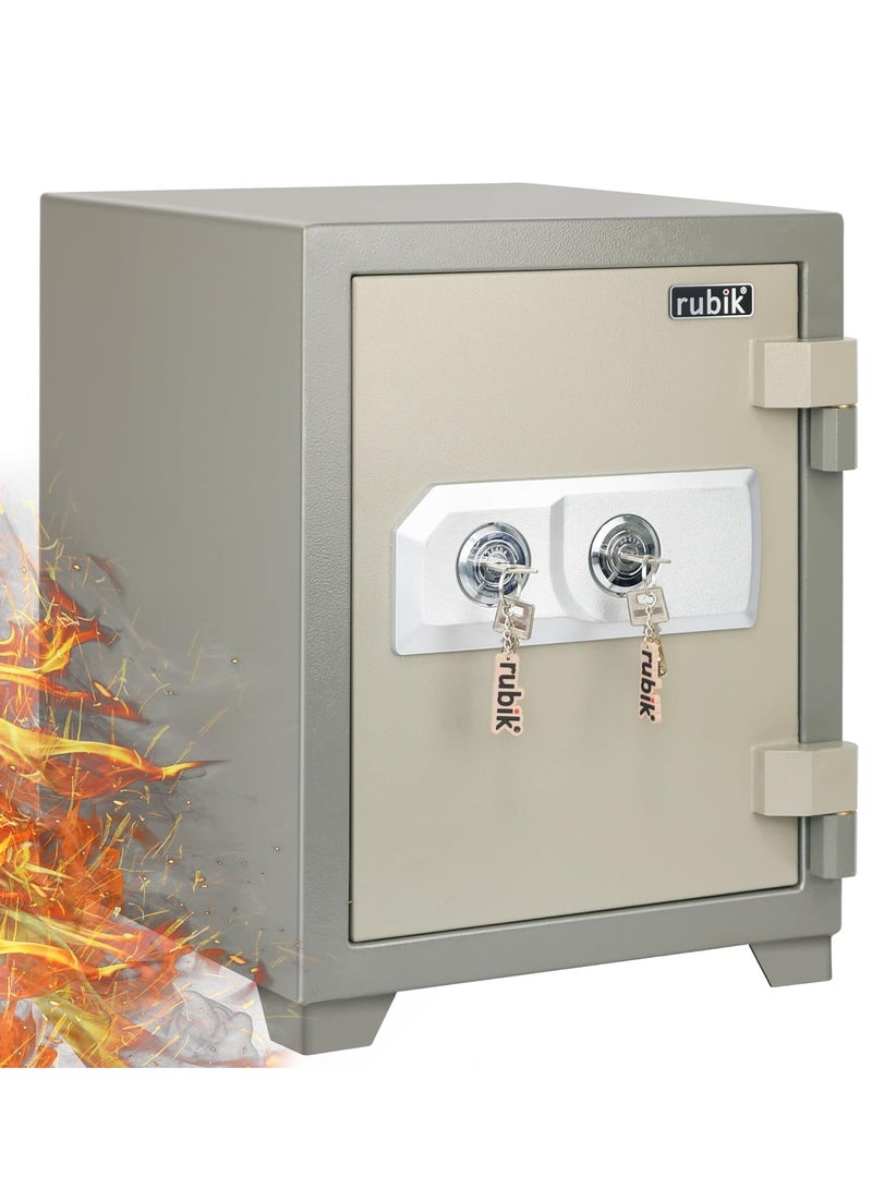 Rubik Fireproof Safe Box 60Kg, Dual Lock, Key Operated, 2 Hours Fire Rated Safety Locker RB-480LB (48x37x37cm)  - Image 1