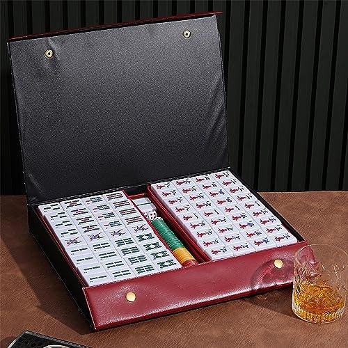 Mose Cafolo Chinese Mahjong Set X-Large 146 Numbered Melamine 1.5" Large Size Tile with Carrying Travel Case, English Manual, Pro Complete Mahjongg Game Set (Majiang, Mah Jongg) - Image 2
