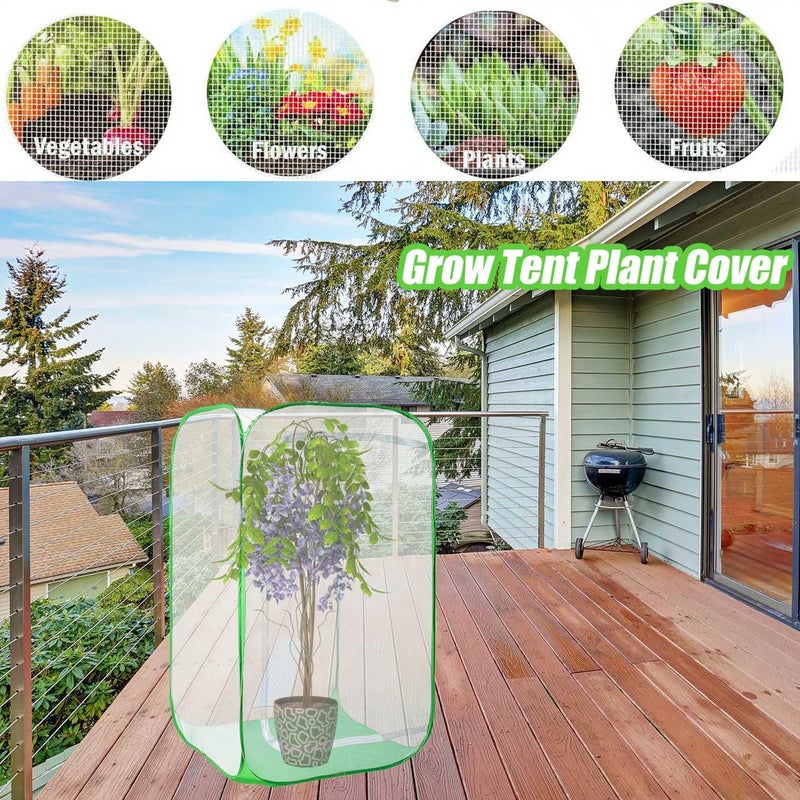 DredQcco 36" Garden Mesh Plant Enclosure Cover, Pop-up Garden Mesh Plant Cover for Pests, Bird and Pest Protection Guard for Fruit, Vegetables, Flowers and Herbs(1Pcs 24x24x36in Having Bottom) - Image 3