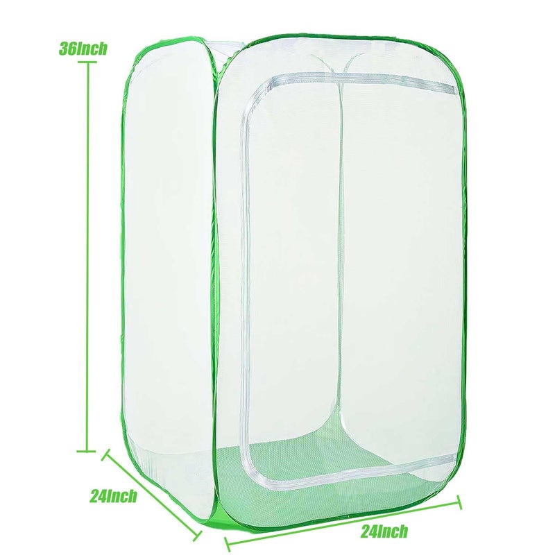 DredQcco 36" Garden Mesh Plant Enclosure Cover, Pop-up Garden Mesh Plant Cover for Pests, Bird and Pest Protection Guard for Fruit, Vegetables, Flowers and Herbs(1Pcs 24x24x36in Having Bottom) - Image 4