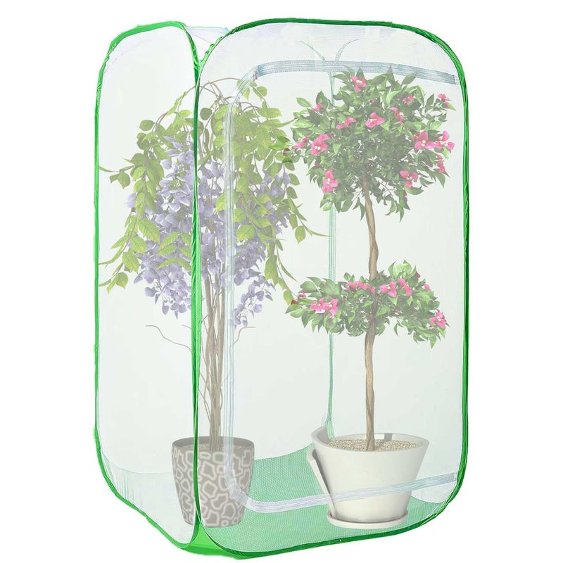 DredQcco 36" Garden Mesh Plant Enclosure Cover, Pop-up Garden Mesh Plant Cover for Pests, Bird and Pest Protection Guard for Fruit, Vegetables, Flowers and Herbs(1Pcs 24x24x36in Having Bottom) - Image 1