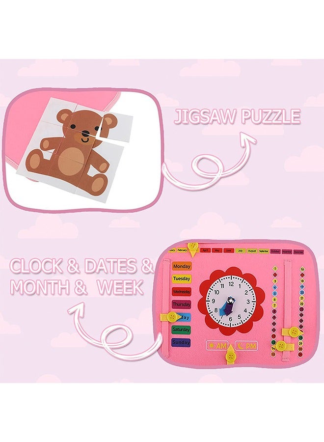 Toy For Toddlers,Felt Learning Board,Educational Activity Developing Sensory Board,For Fine Basic Dress Motor Skills Travel Toys,Gift For Boys And Girls - Image 5