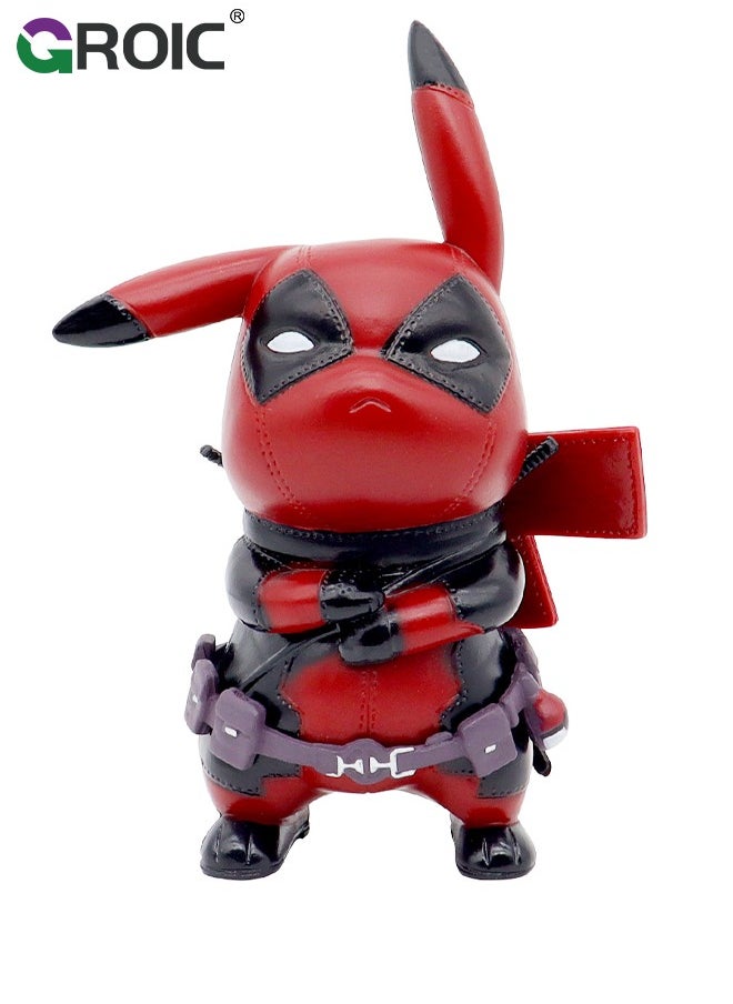 GROIC 4.7'' Anime Figure - Deadpool Pikachu Action Figure Toy, Pikachu Series Figures, Model Figure for Collection and Display Decoration Gift for Desktop, Car, Kids & Adults  - Image 1