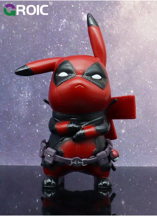GROIC 4.7'' Anime Figure - Deadpool Pikachu Action Figure Toy, Pikachu Series Figures, Model Figure for Collection and Display Decoration Gift for Desktop, Car, Kids & Adults  - Image 2