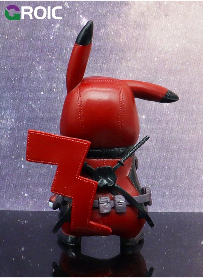 GROIC 4.7'' Anime Figure - Deadpool Pikachu Action Figure Toy, Pikachu Series Figures, Model Figure for Collection and Display Decoration Gift for Desktop, Car, Kids & Adults  - Image 4
