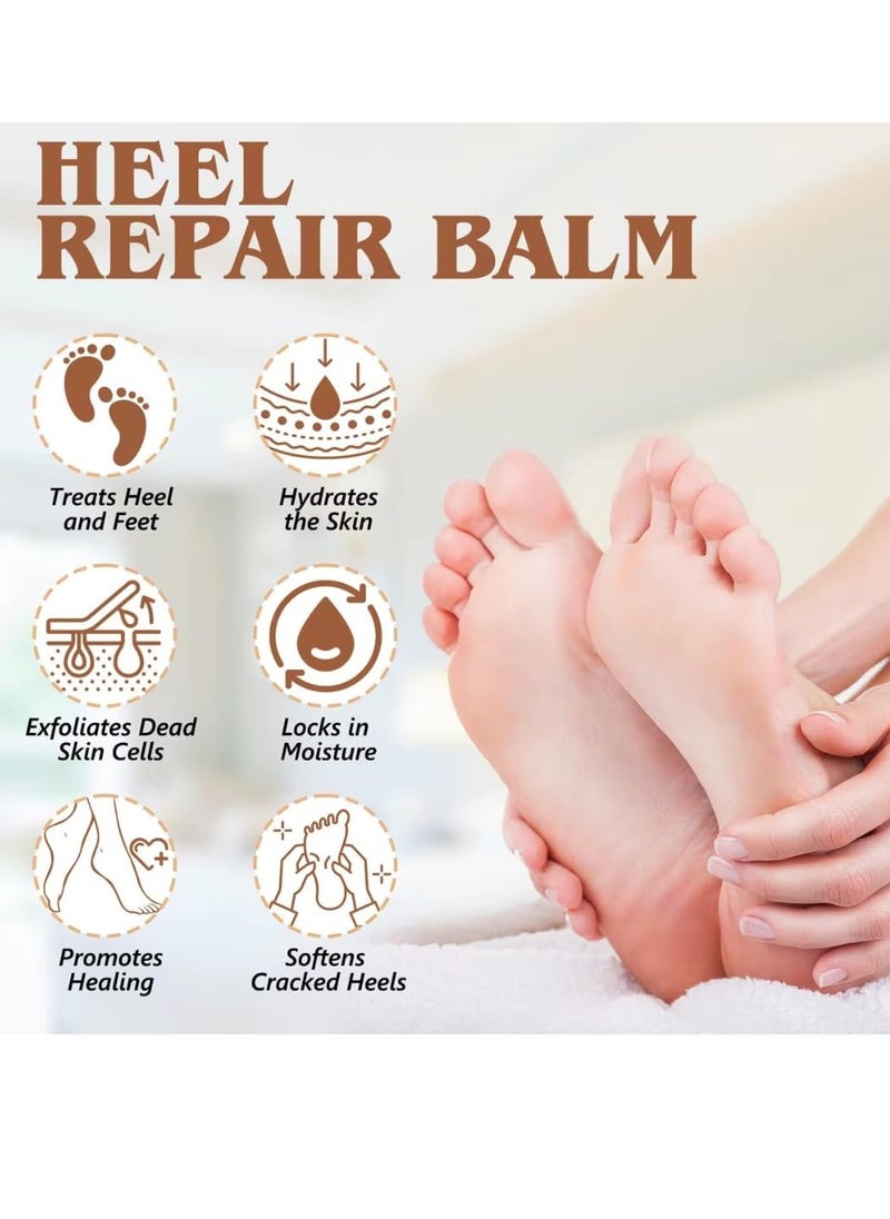 ALIVER - 70g Heel Repair Balm for Dry and Cracked Feet Heel Repair Cream with Shea Butter Coconut and Olive Oil Deeply Hydrates Skin Restore Skin Moisture Boosts Dry and Damaged Skin Repair Nourish Foot Cream - Image 1