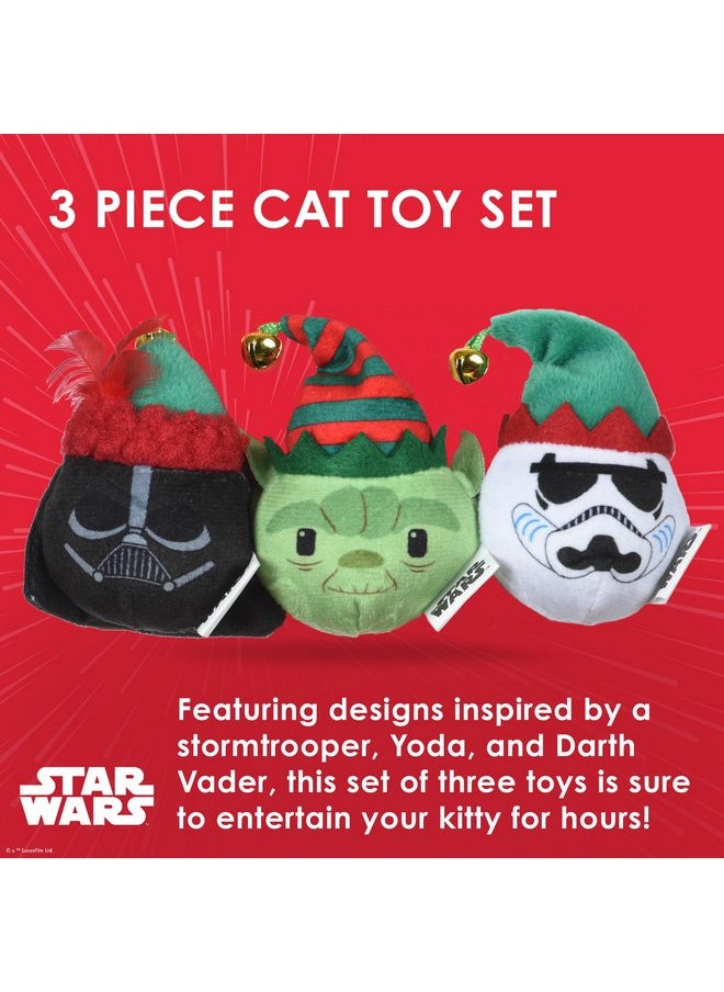 ستار ورز مجموعة ألعاب قطط Star Wars for Pets Holiday المكونة من 3 قطع مع كرات Darth Vader وStormtrooper وYODA Jingle للقطط | لعبة Star Wars للقطط | هدايا عيد الميلاد للقطط  - Image 2