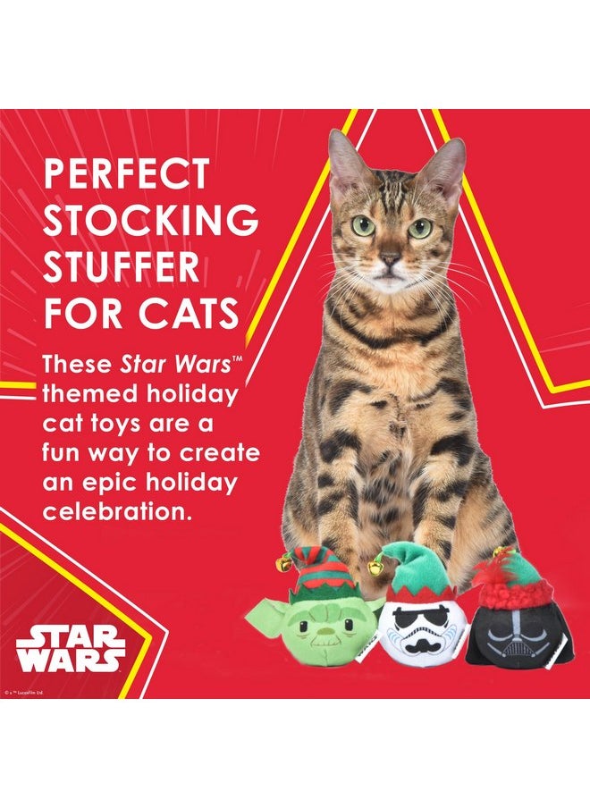 ستار ورز مجموعة ألعاب قطط Star Wars for Pets Holiday المكونة من 3 قطع مع كرات Darth Vader وStormtrooper وYODA Jingle للقطط | لعبة Star Wars للقطط | هدايا عيد الميلاد للقطط  - Image 3