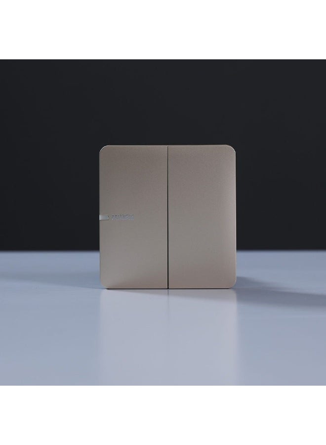 milano 10A 2 Gang 2 Way Switch Made With Polypropylene Colored In Piano Gold Electrical Switches, Sockets, Outlets For Home Appliances L 3 X W 3 Cm Gold - Image 3