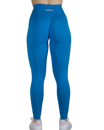 AUROLA Dream Collection Workout Leggings for Women High Waist Seamless Scrunch Athletic Running Gym Fitness Active Pants Diva Blue S - Image 3
