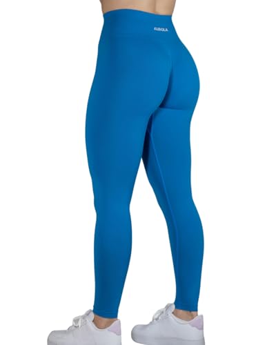 AUROLA Dream Collection Workout Leggings for Women High Waist Seamless Scrunch Athletic Running Gym Fitness Active Pants Diva Blue S - Image 1
